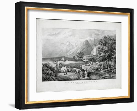 The Rocky Mountains: Emigrants Crossing the Plains-Currier & Ives-Framed Giclee Print