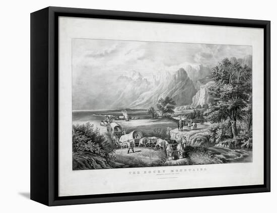 The Rocky Mountains: Emigrants Crossing the Plains-Currier & Ives-Framed Premier Image Canvas