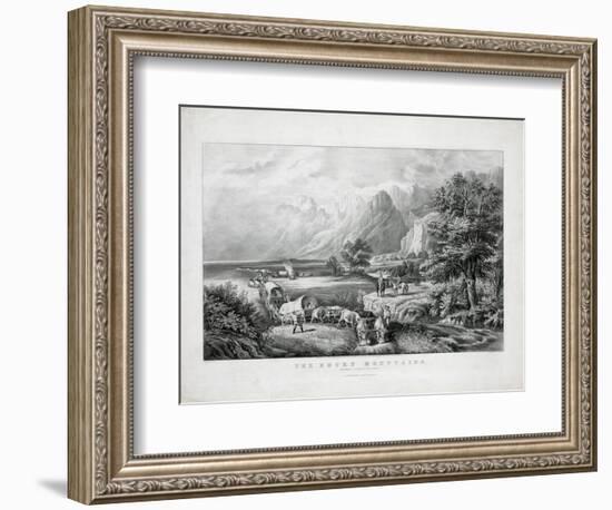 The Rocky Mountains: Emigrants Crossing the Plains-Currier & Ives-Framed Giclee Print