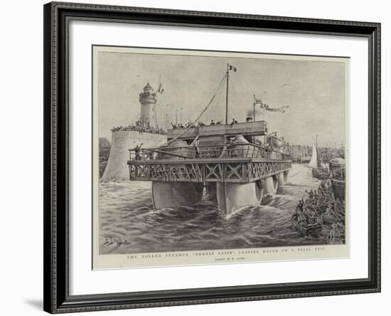 The Roller Steamer Ernest Bazin Leaving Havre on a Trial Trip-Henri Lanos-Framed Giclee Print