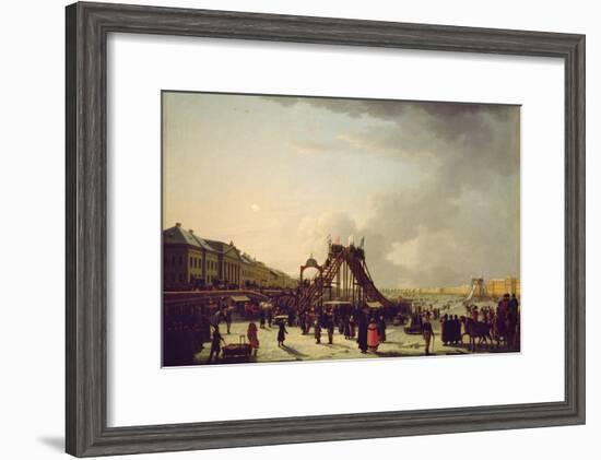 The Rollercoasters on the Neva in St. Petersburg, 1803-null-Framed Giclee Print