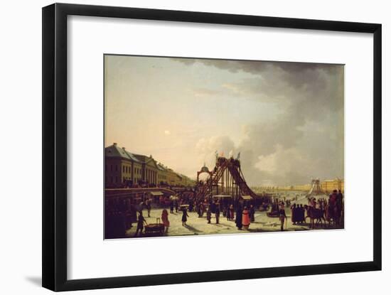 The Rollercoasters on the Neva in St. Petersburg, 1803-null-Framed Giclee Print