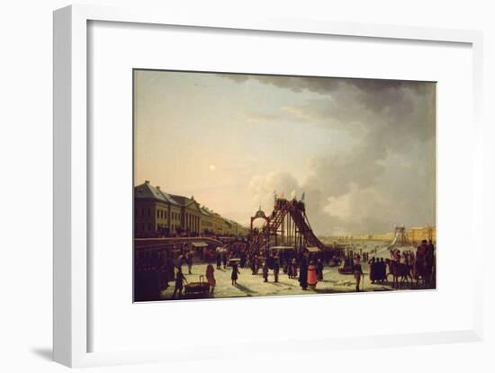 The Rollercoasters on the Neva in St. Petersburg, 1803-null-Framed Giclee Print