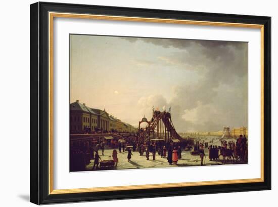 The Rollercoasters on the Neva in St. Petersburg, 1803-null-Framed Giclee Print