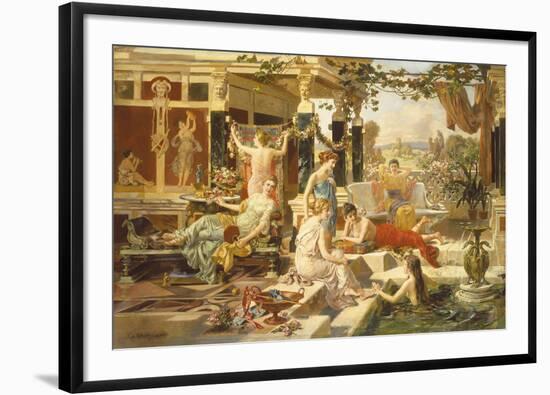 The Roman Bath-Emmanuel Oberhausen-Framed Giclee Print