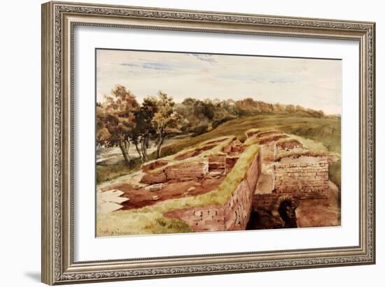 The Roman Baths, Chesters, North Tyne (East View) (Bodycolour, Pencil and W/C on Paper)-Charles Richardson-Framed Giclee Print