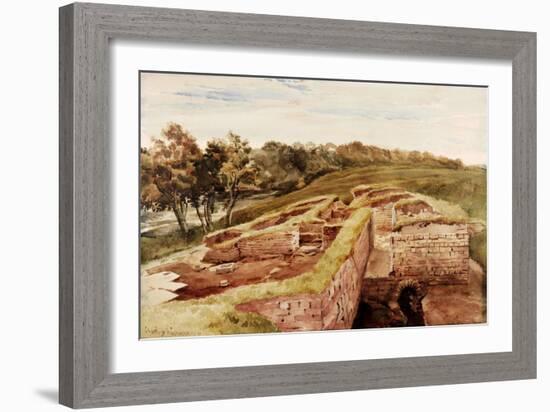 The Roman Baths, Chesters, North Tyne (East View) (Bodycolour, Pencil and W/C on Paper)-Charles Richardson-Framed Giclee Print