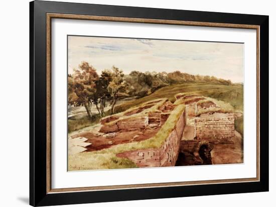 The Roman Baths, Chesters, North Tyne (East View) (Bodycolour, Pencil and W/C on Paper)-Charles Richardson-Framed Giclee Print