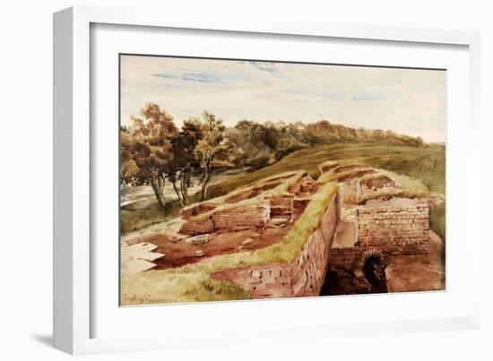 The Roman Baths, Chesters, North Tyne (East View) (Bodycolour, Pencil and W/C on Paper)-Charles Richardson-Framed Giclee Print