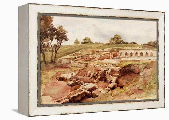 The Roman Baths, Chesters, North Tyne (North View) (Bodycolour, Pencil and W/C on Paper)-Charles Richardson-Framed Premier Image Canvas