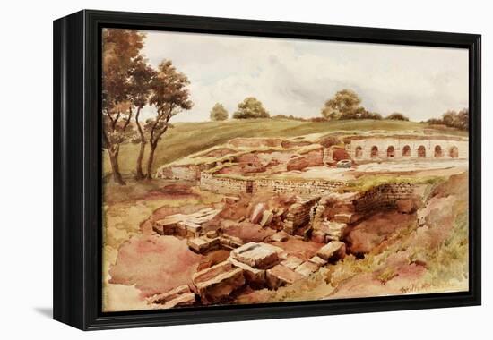 The Roman Baths, Chesters, North Tyne (North View) (Bodycolour, Pencil and W/C on Paper)-Charles Richardson-Framed Premier Image Canvas