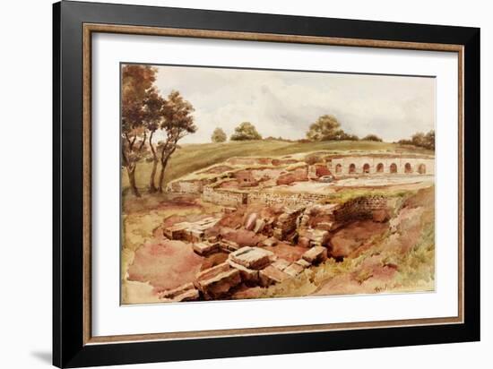 The Roman Baths, Chesters, North Tyne (North View) (Bodycolour, Pencil and W/C on Paper)-Charles Richardson-Framed Giclee Print