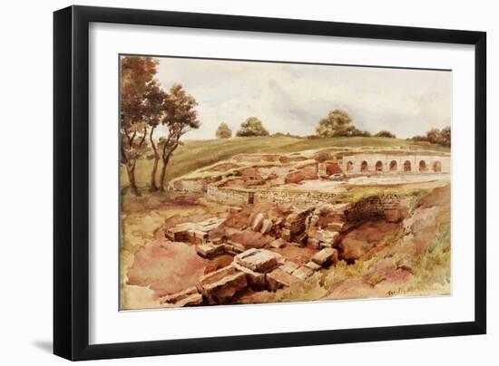 The Roman Baths, Chesters, North Tyne (North View) (Bodycolour, Pencil and W/C on Paper)-Charles Richardson-Framed Giclee Print