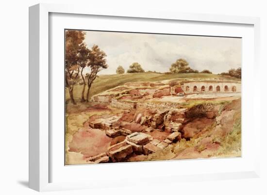 The Roman Baths, Chesters, North Tyne (North View) (Bodycolour, Pencil and W/C on Paper)-Charles Richardson-Framed Giclee Print