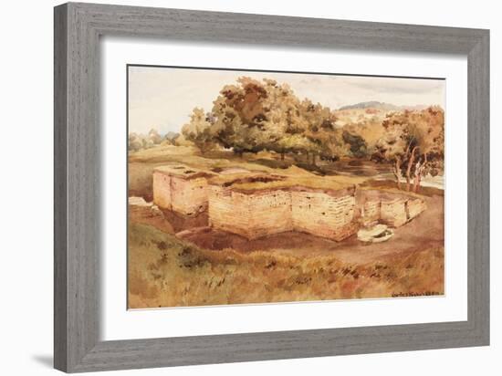 The Roman Baths, Chesters, North Tyne (West View) (Bodycolour on Paper)-Charles Richardson-Framed Giclee Print