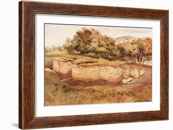 The Roman Baths, Chesters, North Tyne (West View) (Bodycolour on Paper)-Charles Richardson-Framed Giclee Print