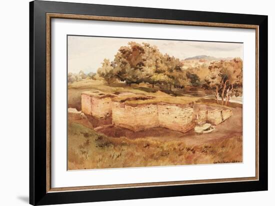 The Roman Baths, Chesters, North Tyne (West View) (Bodycolour on Paper)-Charles Richardson-Framed Giclee Print