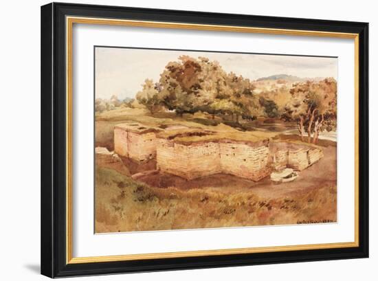 The Roman Baths, Chesters, North Tyne (West View) (Bodycolour on Paper)-Charles Richardson-Framed Giclee Print