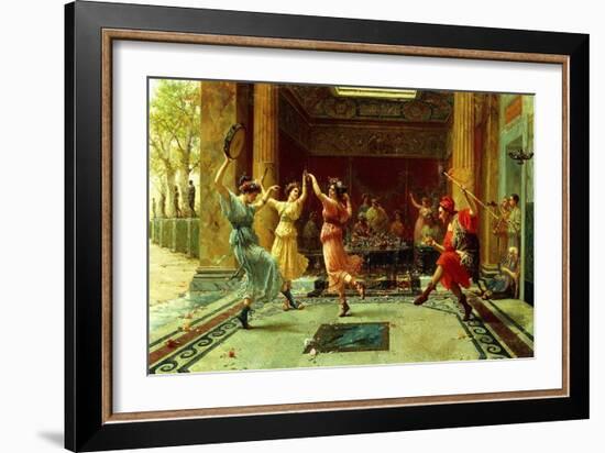 The Roman Dance (Oil on Canvas)-Ettore Forti-Framed Giclee Print