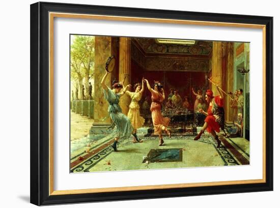 The Roman Dance (Oil on Canvas)-Ettore Forti-Framed Giclee Print