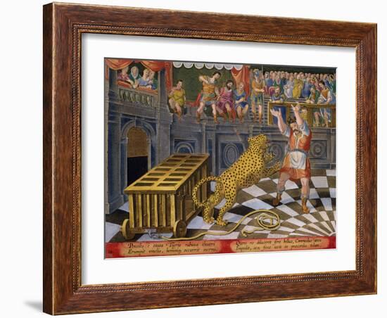 The Roman Emperor Commodus Fires an Arrow to Subdue a Leopard Which Has Escaped-Jan van der Straet-Framed Giclee Print