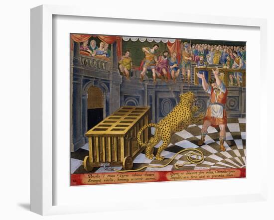 The Roman Emperor Commodus Fires an Arrow to Subdue a Leopard Which Has Escaped-Jan van der Straet-Framed Giclee Print