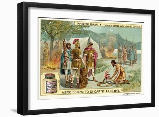 The Roman Emperor Trajan Camped on the Banks of the Danube-null-Framed Giclee Print