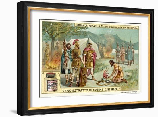 The Roman Emperor Trajan Camped on the Banks of the Danube-null-Framed Giclee Print