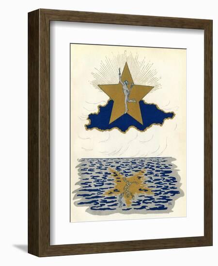 The Roman God Mercury Silhouetted Against a Star-null-Framed Premium Giclee Print