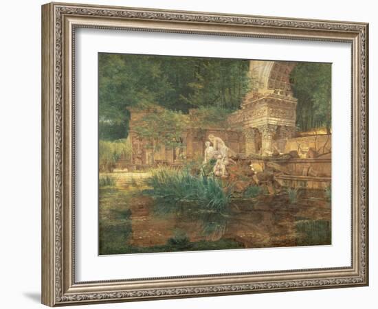 The Roman Ruins in the Gardens of Schonbrunn Palace-Ferdinand Georg Waldmuller-Framed Giclee Print