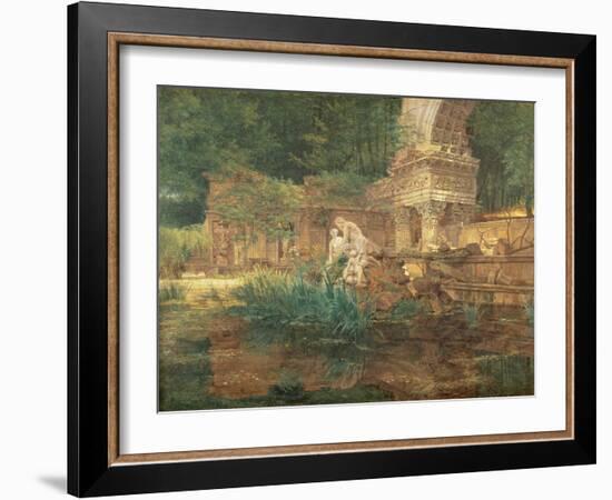 The Roman Ruins in the Gardens of Schonbrunn Palace-Ferdinand Georg Waldmuller-Framed Giclee Print