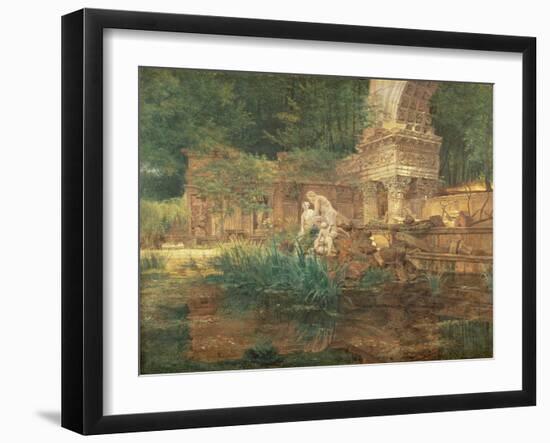 The Roman Ruins in the Gardens of Schonbrunn Palace-Ferdinand Georg Waldmuller-Framed Giclee Print