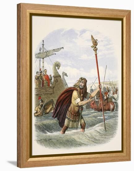 The Roman Standard Bearer of the Tenth Legion Landing in Britain-James William Edmund Doyle-Framed Premier Image Canvas