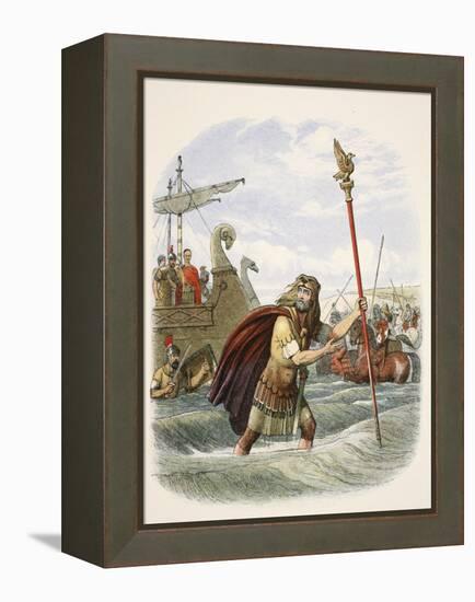 The Roman Standard Bearer of the Tenth Legion Landing in Britain-James William Edmund Doyle-Framed Premier Image Canvas