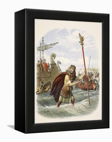 The Roman Standard Bearer of the Tenth Legion Landing in Britain-James William Edmund Doyle-Framed Premier Image Canvas