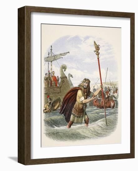 The Roman Standard Bearer of the Tenth Legion Landing in Britain-James William Edmund Doyle-Framed Giclee Print