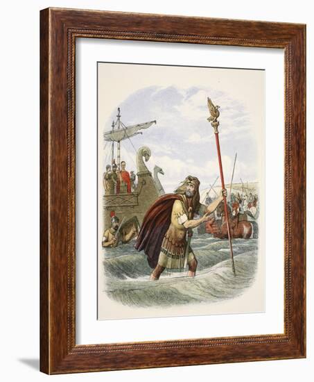 The Roman Standard Bearer of the Tenth Legion Landing in Britain-James William Edmund Doyle-Framed Giclee Print