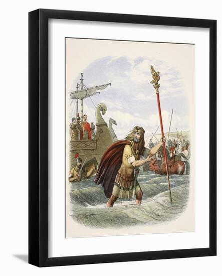 The Roman Standard Bearer of the Tenth Legion Landing in Britain-James William Edmund Doyle-Framed Giclee Print