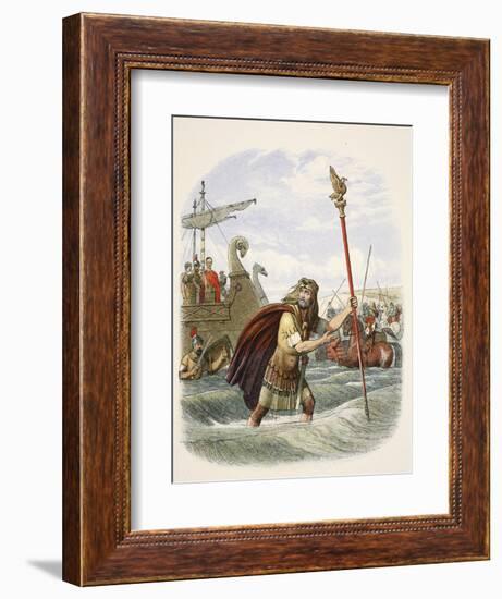 The Roman Standard Bearer of the Tenth Legion Landing in Britain-James William Edmund Doyle-Framed Giclee Print