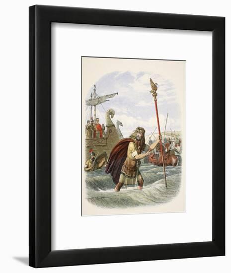 The Roman Standard Bearer of the Tenth Legion Landing in Britain-James William Edmund Doyle-Framed Giclee Print