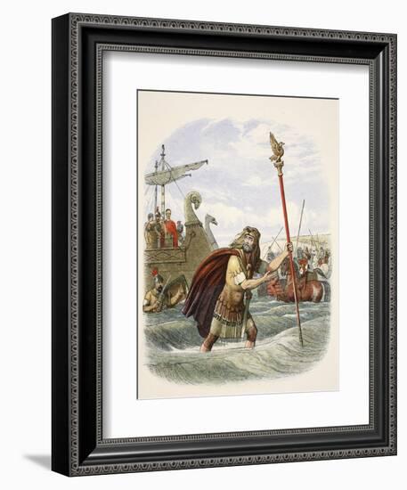 The Roman Standard Bearer of the Tenth Legion Landing in Britain-James William Edmund Doyle-Framed Giclee Print