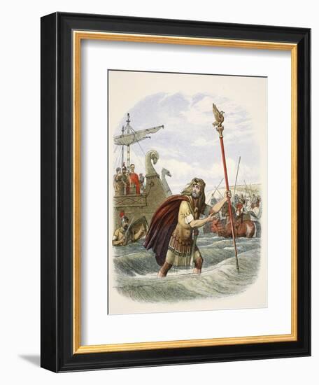 The Roman Standard Bearer of the Tenth Legion Landing in Britain-James William Edmund Doyle-Framed Giclee Print