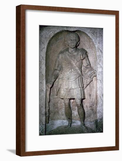 The Roman tombstone of Marcus Favonius Facilis, 1st century BC-Unknown-Framed Giclee Print