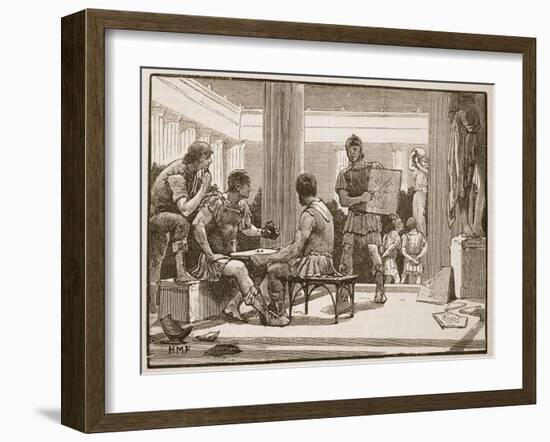 The Romans at Corinth (Litho)-English-Framed Giclee Print