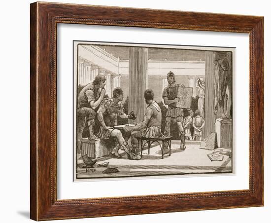 The Romans at Corinth (Litho)-English-Framed Giclee Print