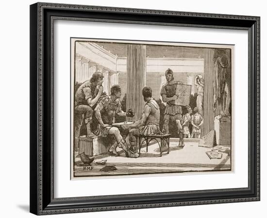 The Romans at Corinth (Litho)-English-Framed Giclee Print