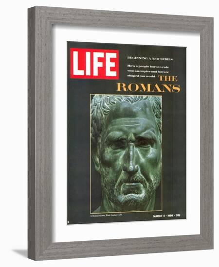 The Romans, Bust of a Roman Citizen from the Museo Nazionale in Naples, March 4, 1966-Gjon Mili-Framed Photographic Print