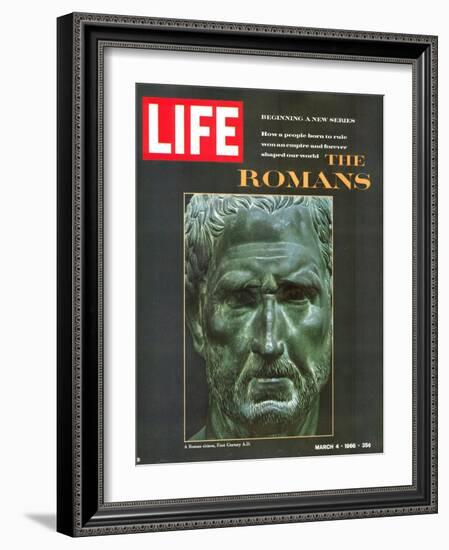 The Romans, Bust of a Roman Citizen from the Museo Nazionale in Naples, March 4, 1966-Gjon Mili-Framed Photographic Print