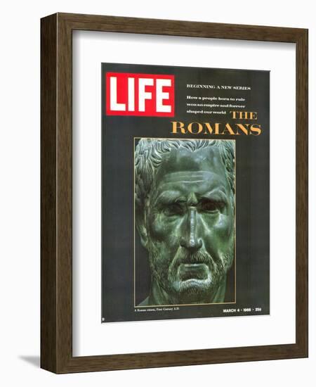 The Romans, Bust of a Roman Citizen from the Museo Nazionale in Naples, March 4, 1966-Gjon Mili-Framed Photographic Print