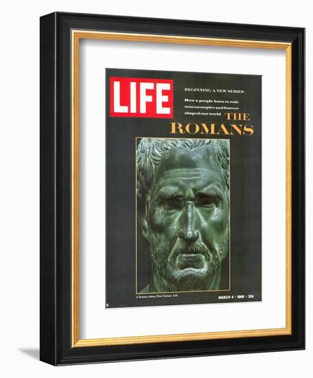 The Romans, Bust of a Roman Citizen from the Museo Nazionale in Naples, March 4, 1966-Gjon Mili-Framed Photographic Print